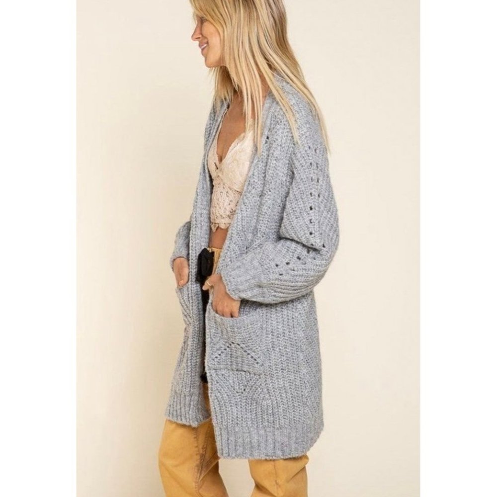 POL grandpa cardigan grey